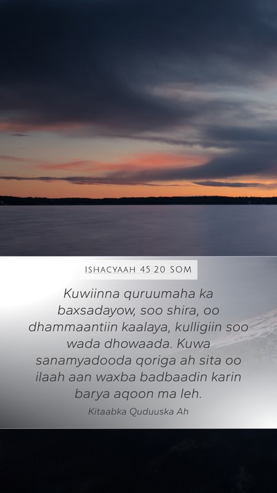 Ishacyaah 45:20 SOM Bible Verse Image