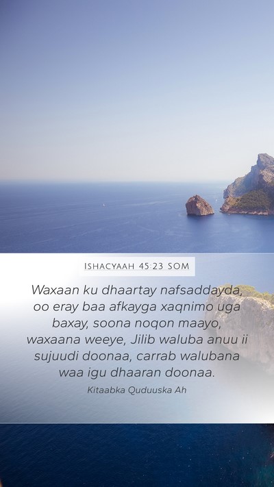 Ishacyaah 45:23 SOM Bible Verse Image