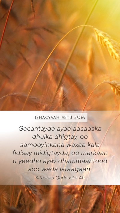 Ishacyaah 48:13 SOM Bible Verse Image