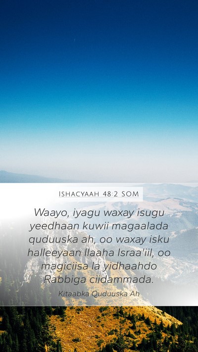 Ishacyaah 48:2 SOM Bible Verse Image