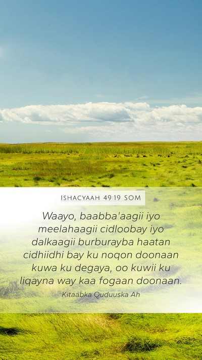 Ishacyaah 49:19 SOM Bible Verse Image