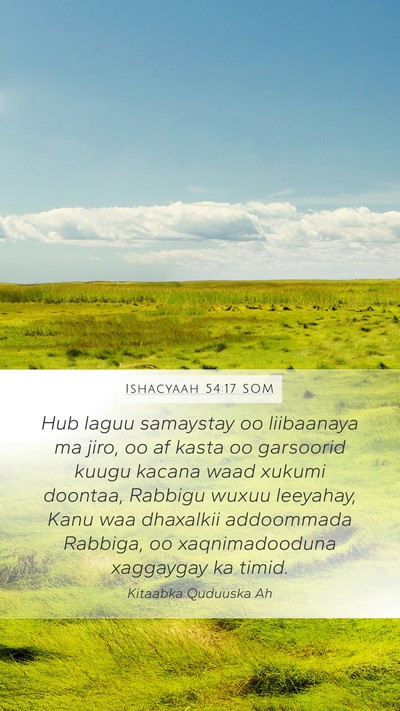 Ishacyaah 54:17 SOM Bible Verse Image