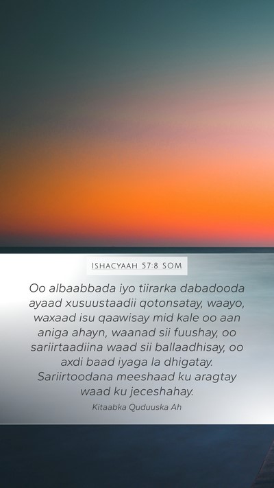 Ishacyaah 57:8 SOM Bible Verse Image
