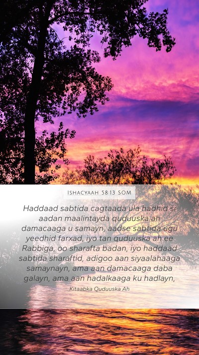 Ishacyaah 58:13 SOM Bible Verse Image