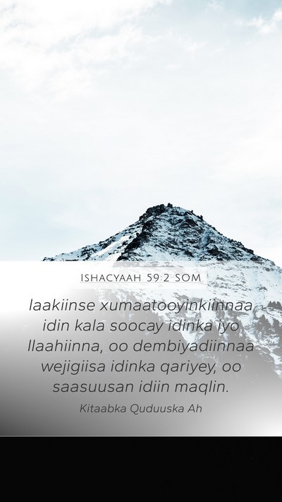 Ishacyaah 59:2 SOM Bible Verse Image