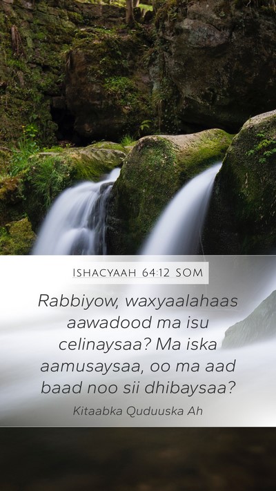 Ishacyaah 64:12 SOM Bible Verse Image