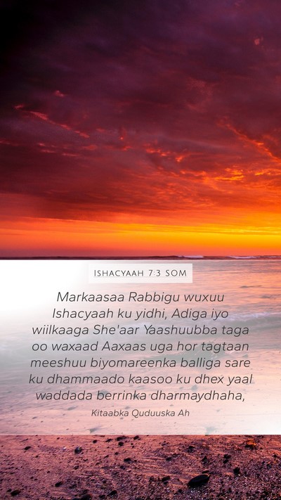 Ishacyaah 7:3 SOM Bible Verse Image