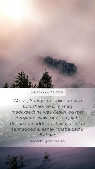 Ishacyaah 7:8 SOM Bible Verse Image