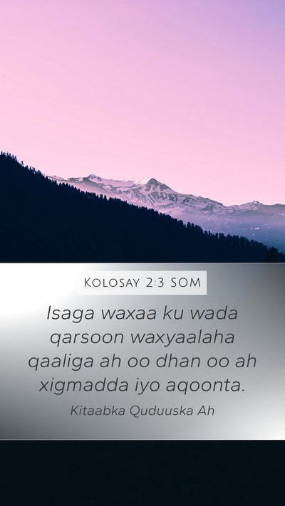 Kolosay 2:3 SOM Bible Verse Image