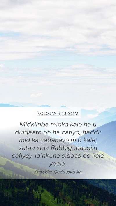 Kolosay 3:13 SOM Bible Verse Image