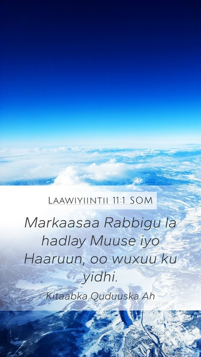 Laawiyiintii 11:1 SOM Bible Verse Image
