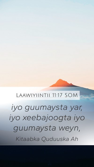 Laawiyiintii 11:17 SOM Mobile Phone Wallpaper - iyo guumaysta yar, iyo xeebajoogta iyo guumaysta - Mobile Bible Verse Wallpaper