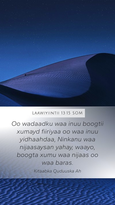 Laawiyiintii 13:15 SOM Mobile Phone Wallpaper - Oo wadaadku waa inuu boogtii xumayd fiiriyaa oo - Mobile Bible Verse Wallpaper