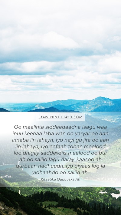 Laawiyiintii 14:10 SOM Bible Verse Image