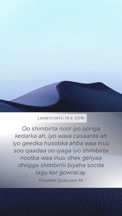 Laawiyiintii 14:6 SOM Bible Verse Image