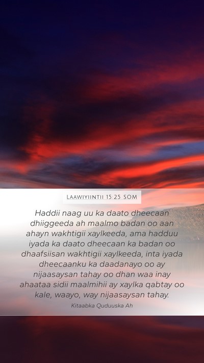 Laawiyiintii 15:25 SOM Bible Verse Image