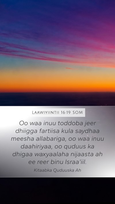 Laawiyiintii 16:19 SOM Bible Verse Image