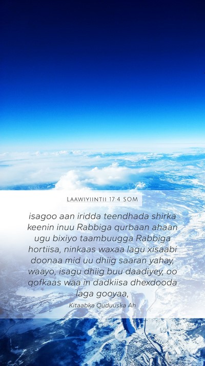 Laawiyiintii 17:4 SOM Bible Verse Image