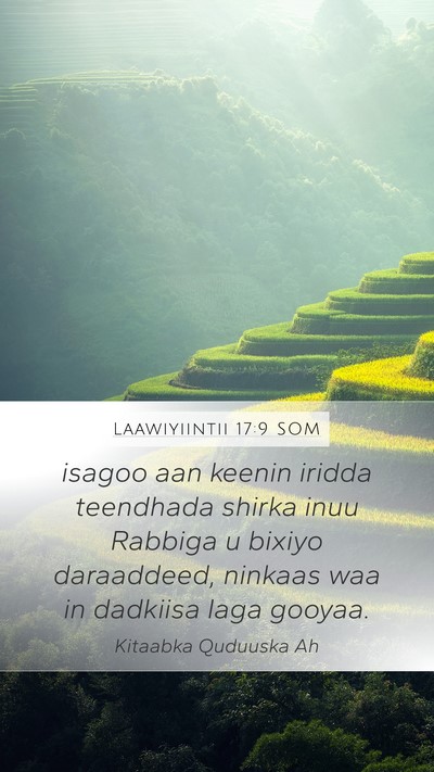 Laawiyiintii 17:9 SOM Mobile Phone Wallpaper - isagoo aan keenin iridda teendhada shirka inuu - Mobile Bible Verse Wallpaper