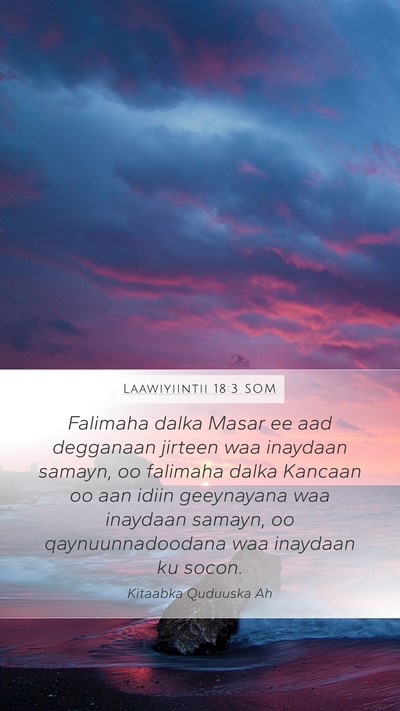 Laawiyiintii 18:3 SOM Bible Verse Image