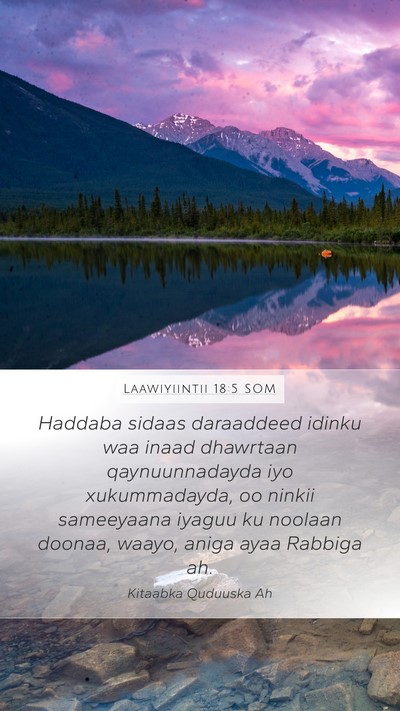 Laawiyiintii 18:5 SOM Bible Verse Image