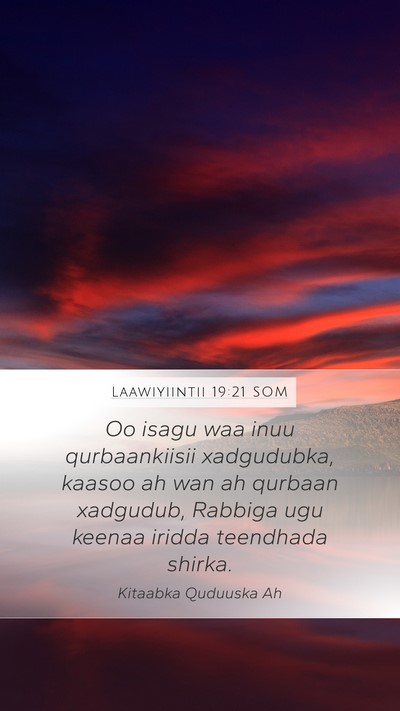 Laawiyiintii 19:21 SOM Bible Verse Image