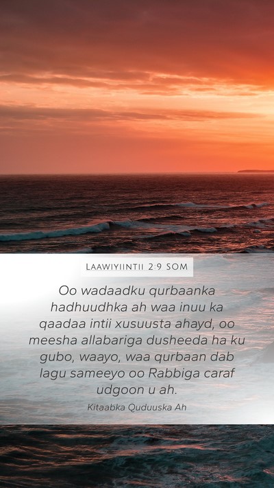 Laawiyiintii 2:9 SOM Bible Verse Image