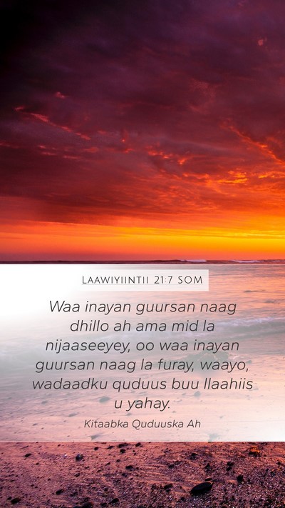 Laawiyiintii 21:7 SOM Bible Verse Image