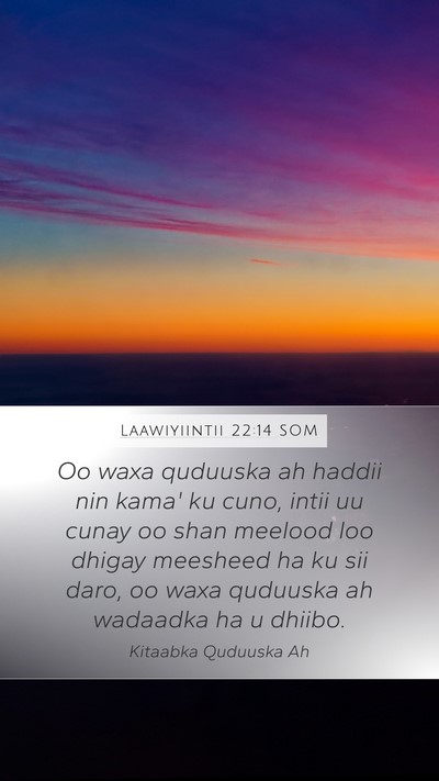 Laawiyiintii 22:14 SOM Bible Verse Image