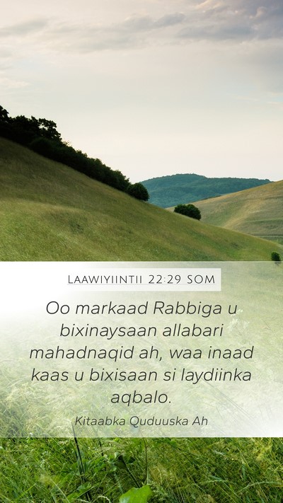 Laawiyiintii 22:29 SOM Bible Verse Image