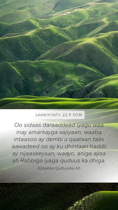 Laawiyiintii 22:9 SOM Bible Verse Image