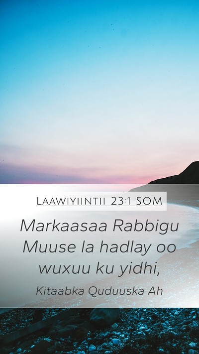 Laawiyiintii 23:1 SOM Bible Verse Image