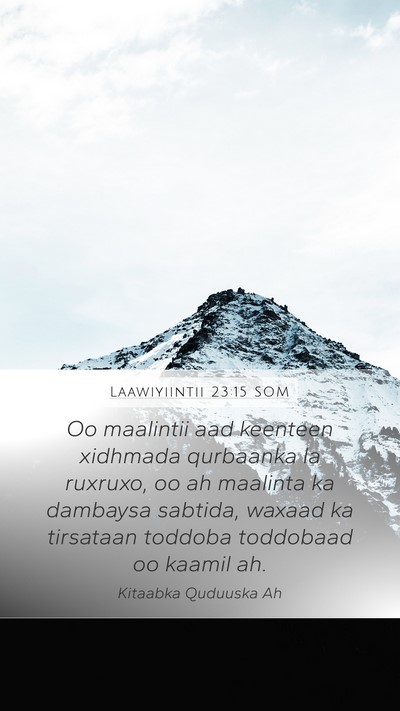 Laawiyiintii 23:15 SOM Bible Verse Image