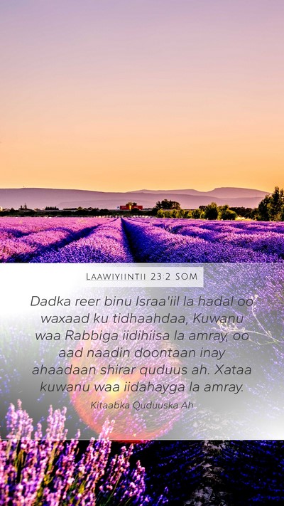 Laawiyiintii 23:2 SOM Bible Verse Image