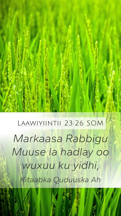Laawiyiintii 23:26 SOM Bible Verse Image