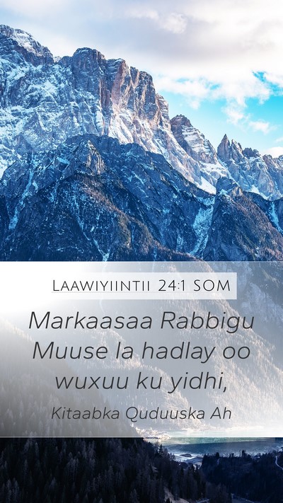 Laawiyiintii 24:1 SOM Bible Verse Image