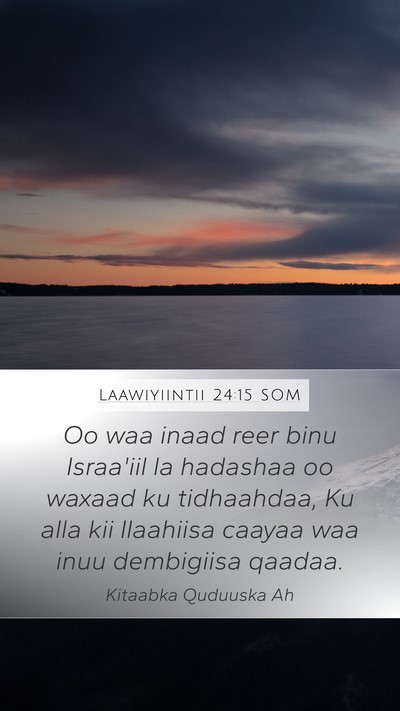 Laawiyiintii 24:15 SOM Bible Verse Image