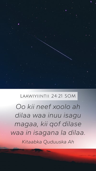 Laawiyiintii 24:21 SOM Bible Verse Image