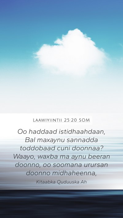 Laawiyiintii 25:20 SOM Bible Verse Image