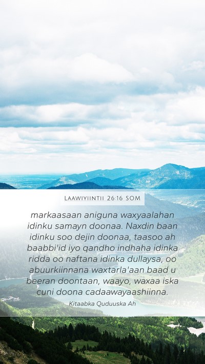 Laawiyiintii 26:16 SOM Bible Verse Image