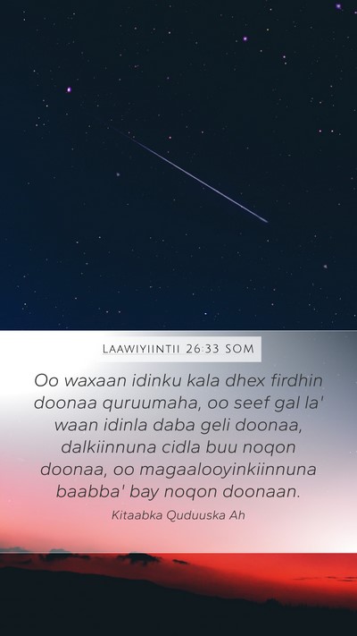 Laawiyiintii 26:33 SOM Bible Verse Image