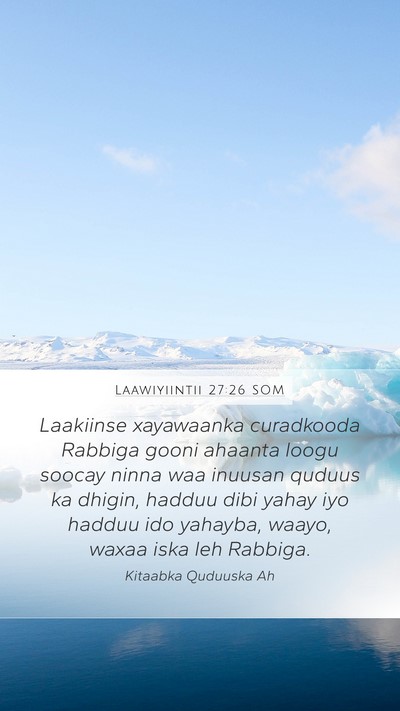 Laawiyiintii 27:26 SOM Bible Verse Image