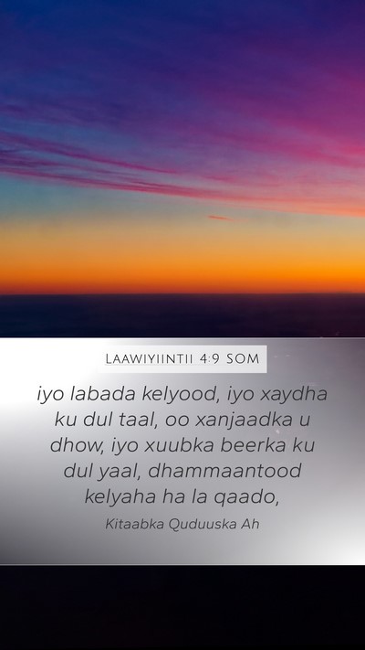 Laawiyiintii 4:9 SOM Bible Verse Image