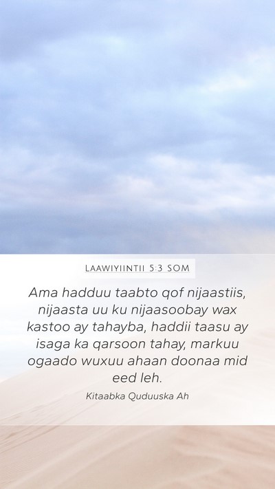 Laawiyiintii 5:3 SOM Bible Verse Image