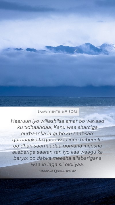 Laawiyiintii 6:9 SOM Bible Verse Image