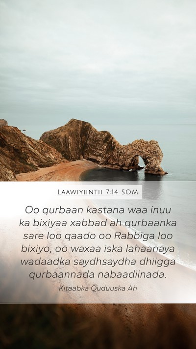 Laawiyiintii 7:14 SOM Bible Verse Image