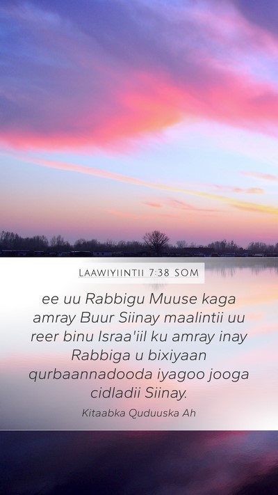 Laawiyiintii 7:38 SOM Mobile Phone Wallpaper - ee uu Rabbigu Muuse kaga amray Buur Siinay - Mobile Bible Verse Wallpaper