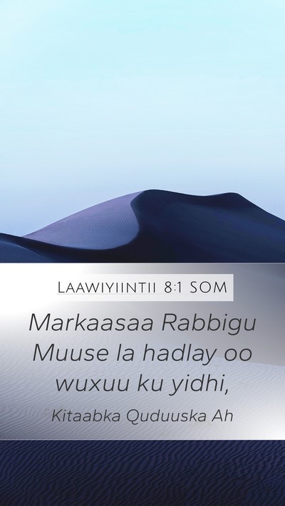 Laawiyiintii 8:1 SOM Bible Verse Image