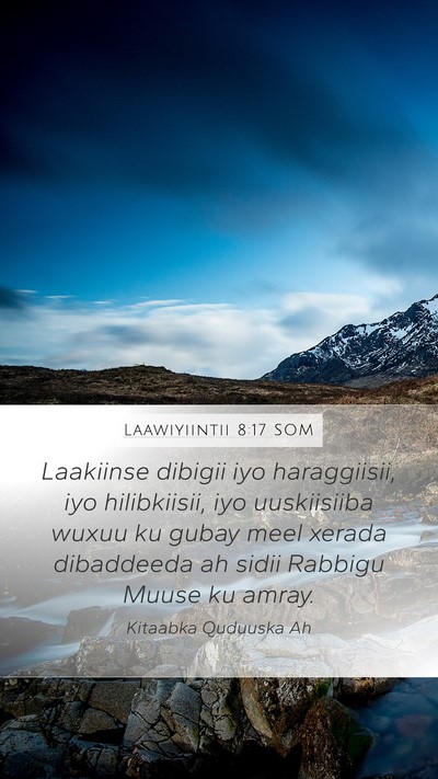 Laawiyiintii 8:17 SOM Bible Verse Image