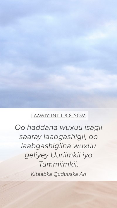 Laawiyiintii 8:8 SOM Bible Verse Image
